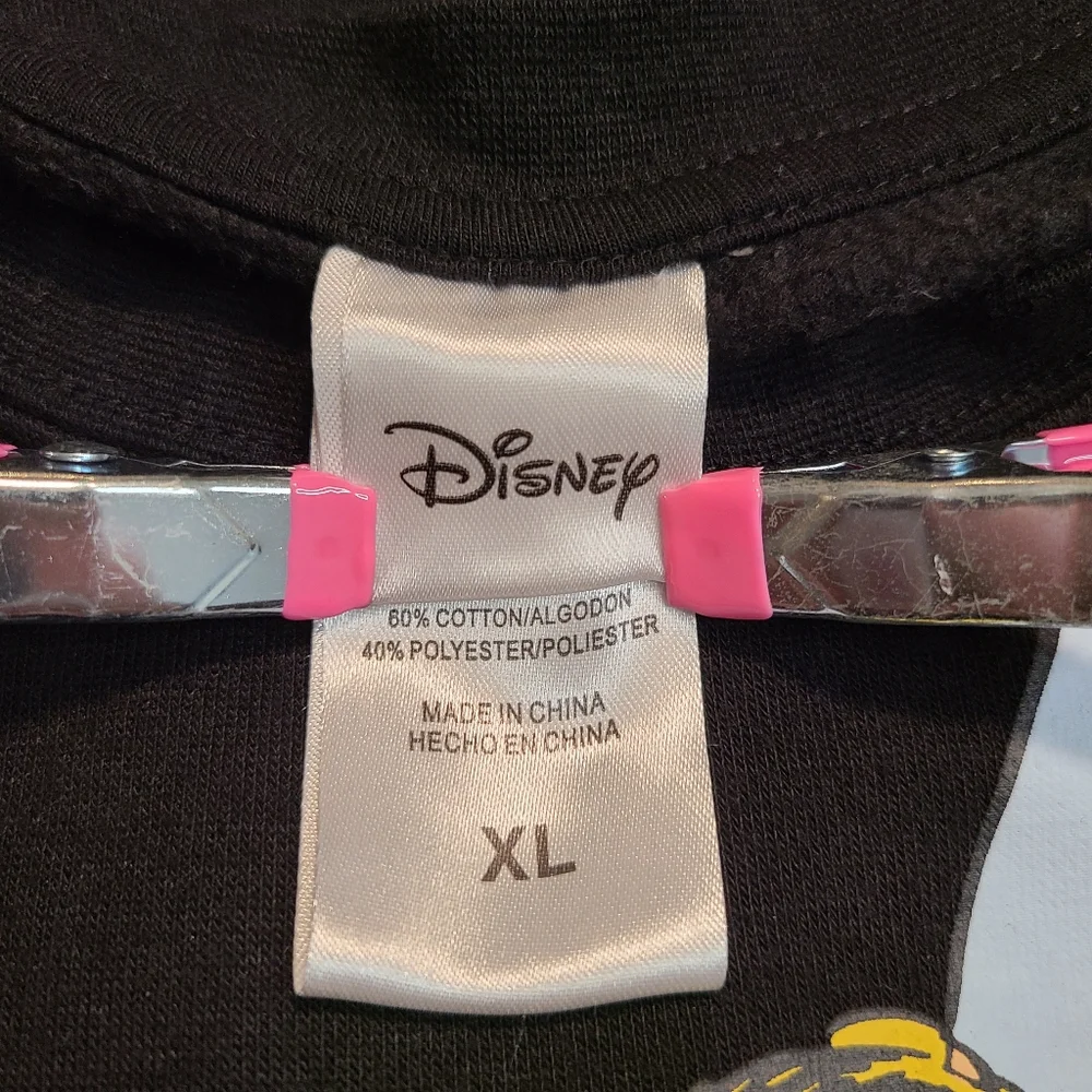 Disney Tinkerbell Peter Pan Black Crew Neck Long Sleeve Cozy Sweatshirt Woman XL - Picture 5 of 7